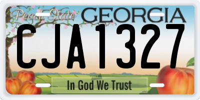 GA license plate CJA1327