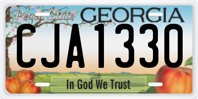 GA license plate CJA1330