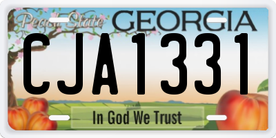 GA license plate CJA1331