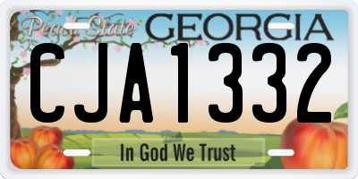 GA license plate CJA1332