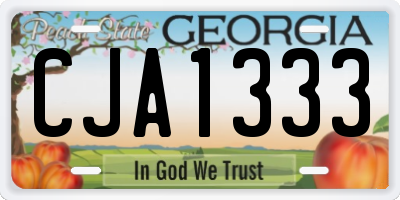 GA license plate CJA1333