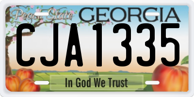 GA license plate CJA1335