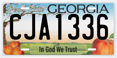 GA license plate CJA1336