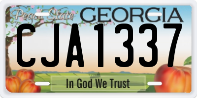 GA license plate CJA1337