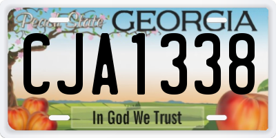 GA license plate CJA1338