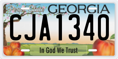 GA license plate CJA1340