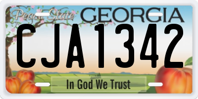 GA license plate CJA1342