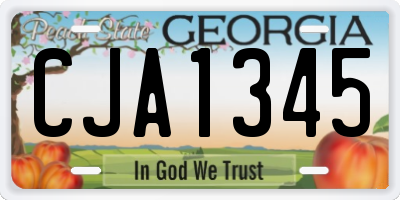 GA license plate CJA1345