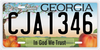 GA license plate CJA1346