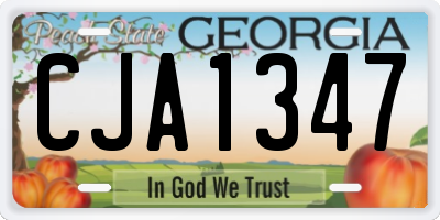 GA license plate CJA1347
