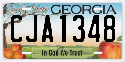 GA license plate CJA1348