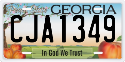 GA license plate CJA1349
