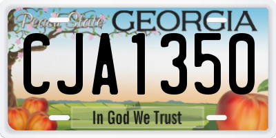 GA license plate CJA1350