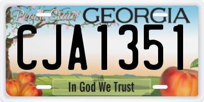 GA license plate CJA1351