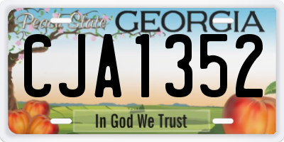 GA license plate CJA1352