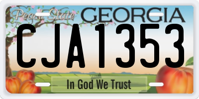 GA license plate CJA1353