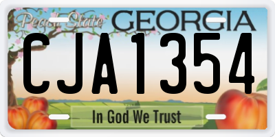 GA license plate CJA1354