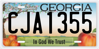 GA license plate CJA1355