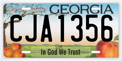 GA license plate CJA1356