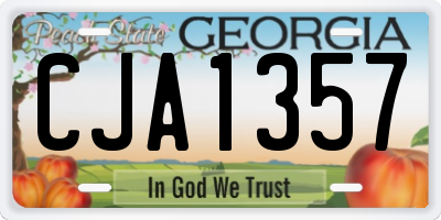 GA license plate CJA1357