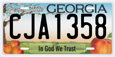 GA license plate CJA1358