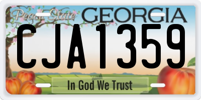 GA license plate CJA1359