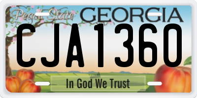 GA license plate CJA1360