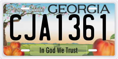 GA license plate CJA1361
