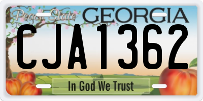 GA license plate CJA1362