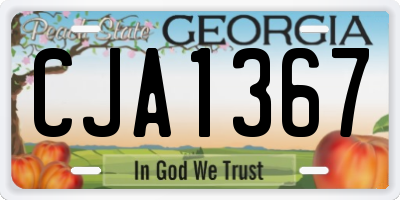 GA license plate CJA1367