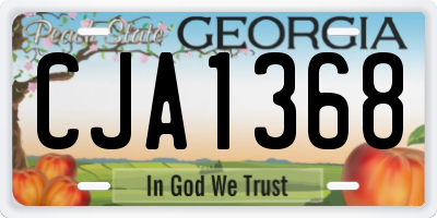 GA license plate CJA1368