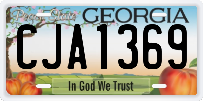 GA license plate CJA1369