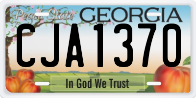 GA license plate CJA1370