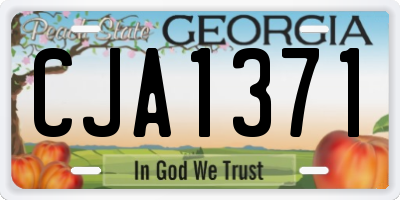 GA license plate CJA1371