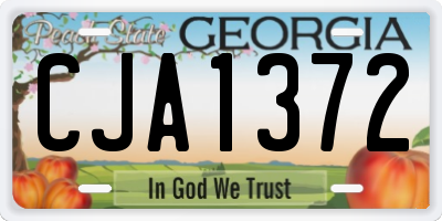 GA license plate CJA1372