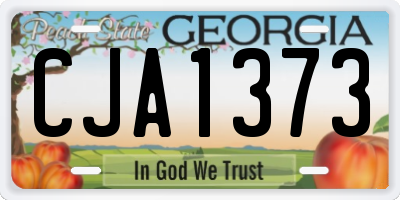 GA license plate CJA1373