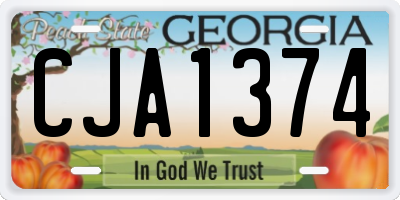GA license plate CJA1374