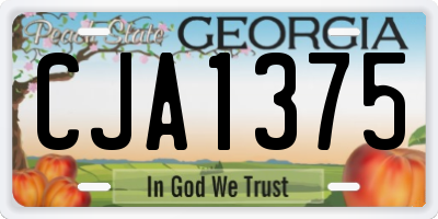 GA license plate CJA1375