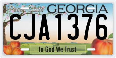 GA license plate CJA1376