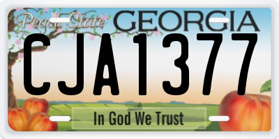 GA license plate CJA1377