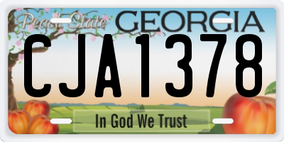 GA license plate CJA1378
