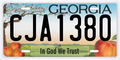 GA license plate CJA1380
