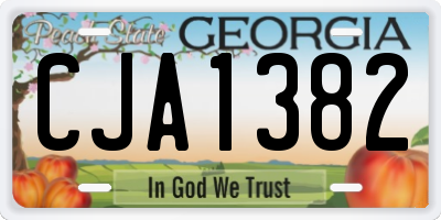GA license plate CJA1382