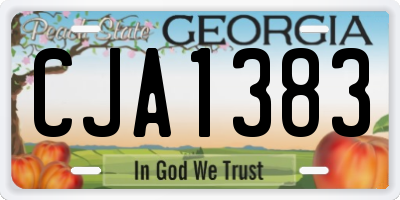 GA license plate CJA1383