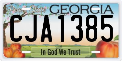 GA license plate CJA1385