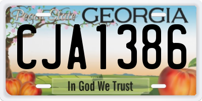 GA license plate CJA1386