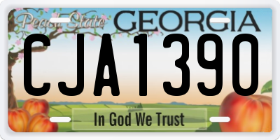 GA license plate CJA1390