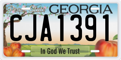 GA license plate CJA1391