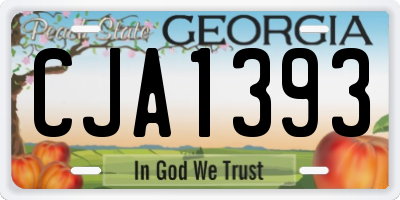 GA license plate CJA1393