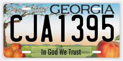 GA license plate CJA1395